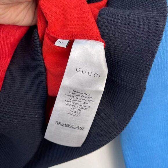 NWT Gucci Kids color block bomber jacket in red Size 10 - Picture 9 of 9